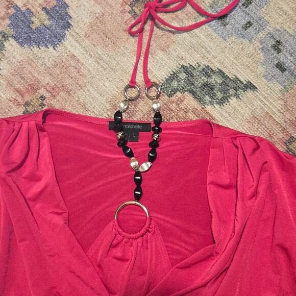 My Michelle Pink Ruched Top - Picture 4 of 5
